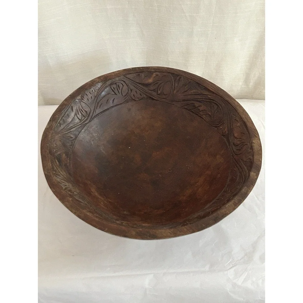 Vintage Black Forest (possibly from Botswana) Hand‎ Carved Wooden Bowl